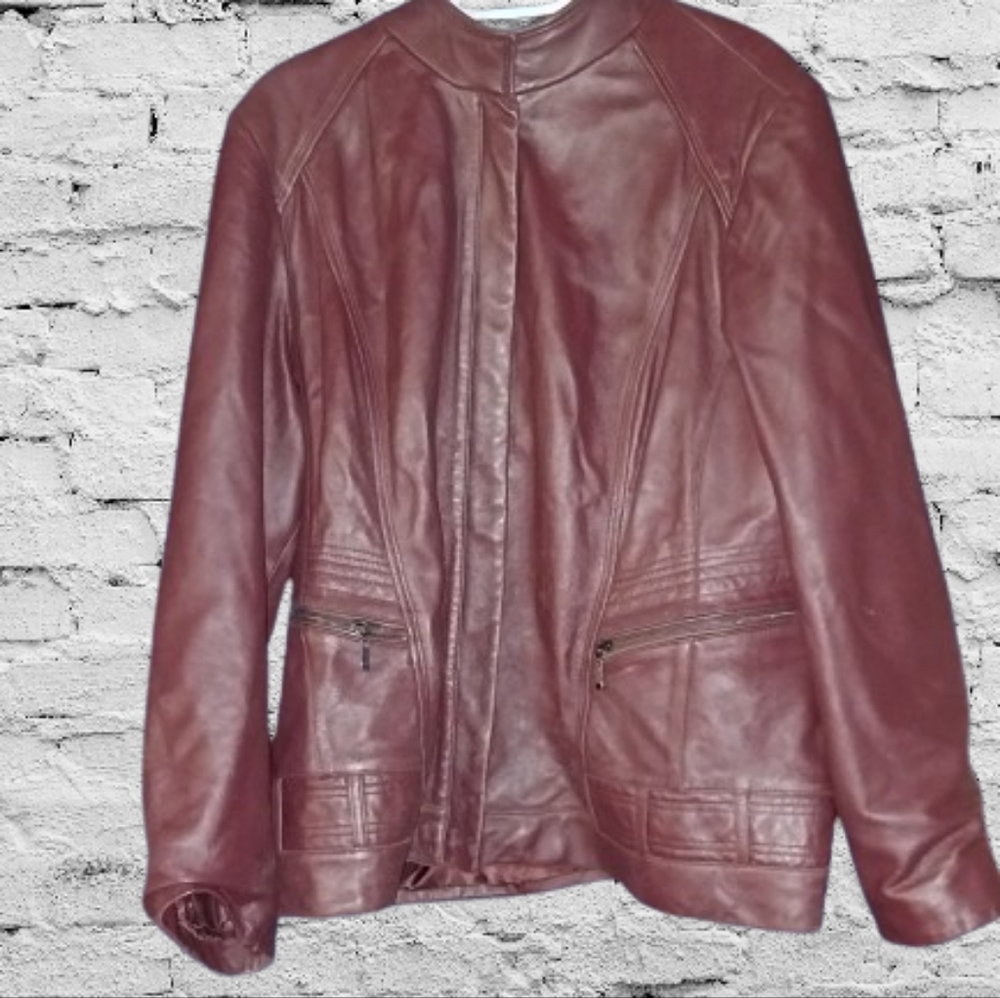 a.n.a Genuine Leather Plus Size Jacket